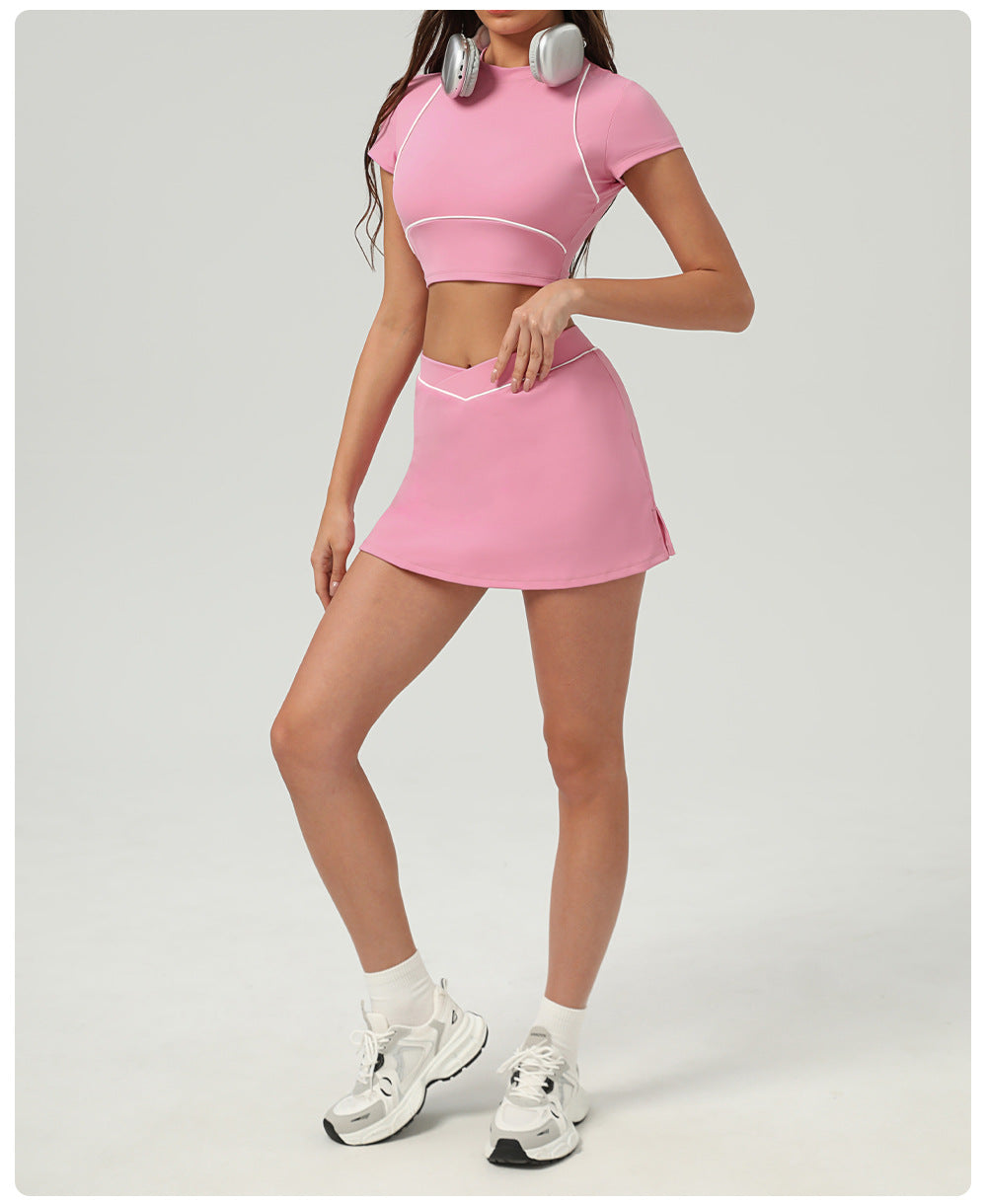 Tennis Sports Skirt Set Outdoor Quick Drying Sports Yoga Women - ALTARIA
