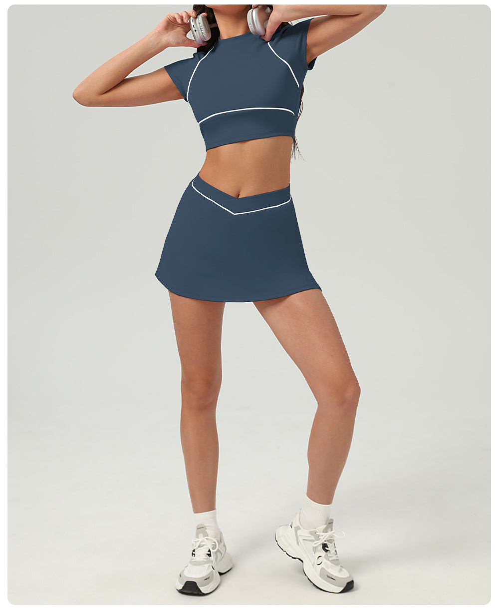 Tennis Sports Skirt Set Outdoor Quick Drying Sports Yoga Women - ALTARIA
