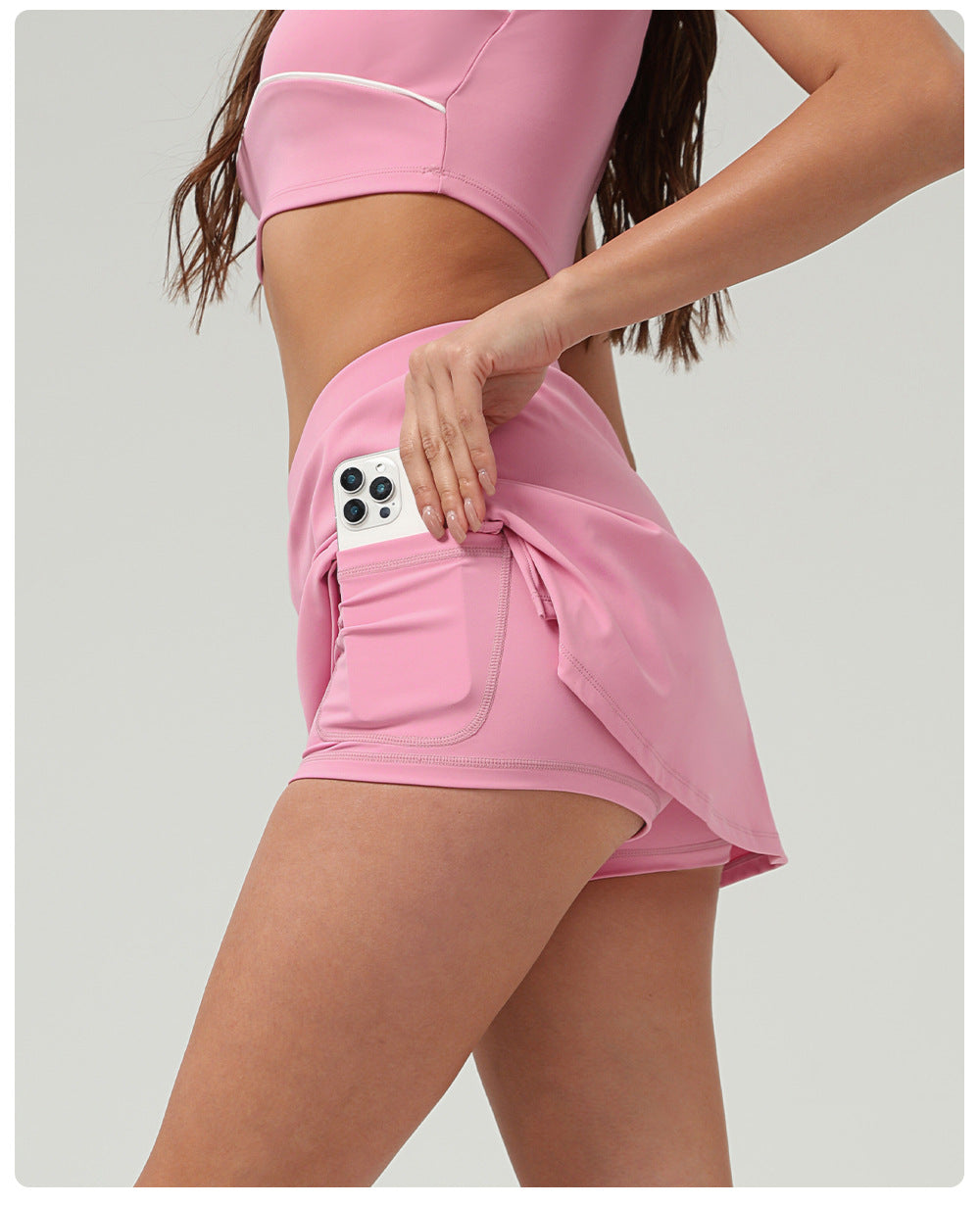 Tennis Sports Skirt Set Outdoor Quick Drying Sports Yoga Women - ALTARIA