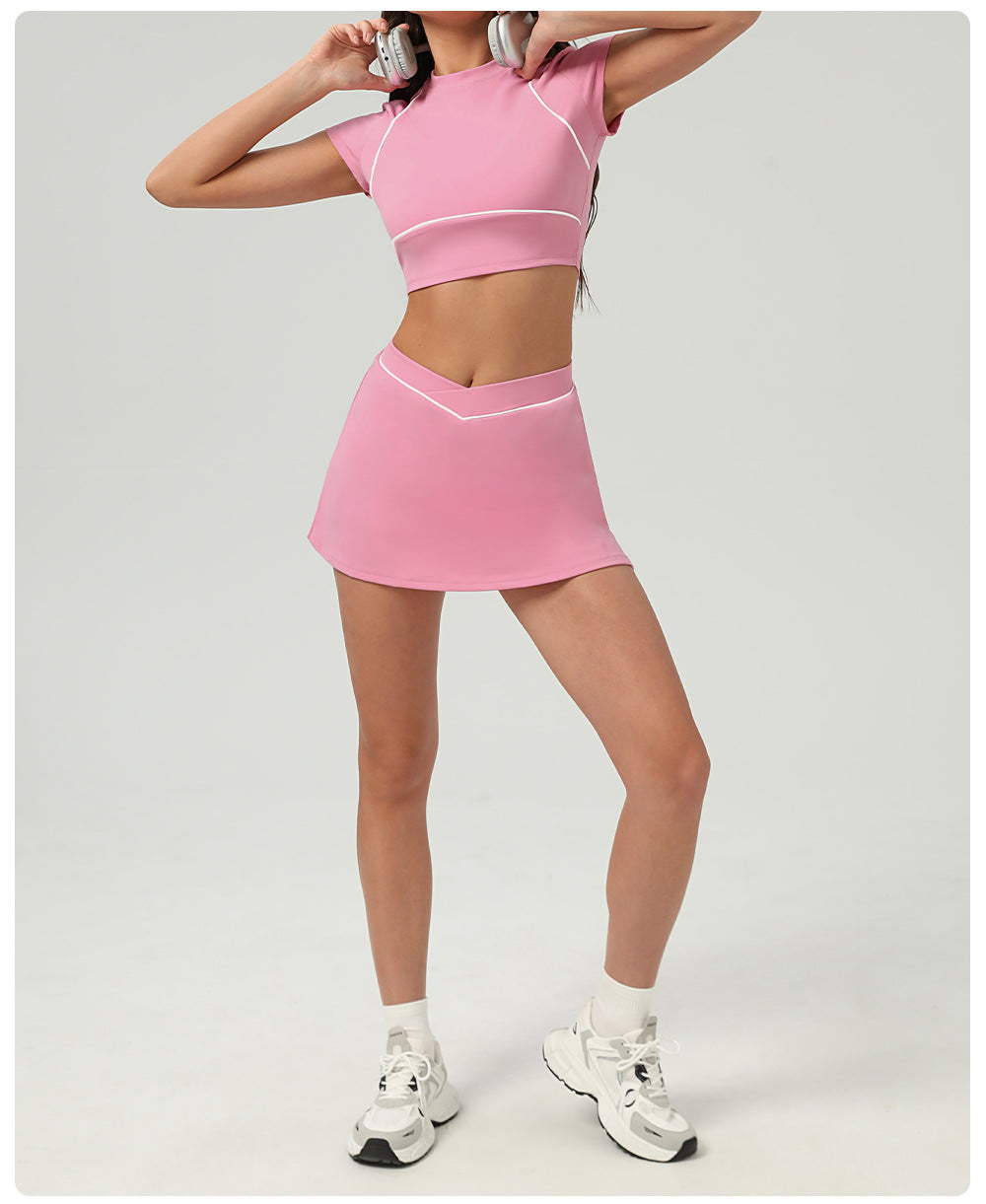Tennis Sports Skirt Set Outdoor Quick Drying Sports Yoga Women - ALTARIA