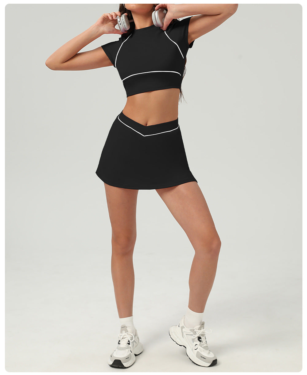 Tennis Sports Skirt Set Outdoor Quick Drying Sports Yoga Women - ALTARIA