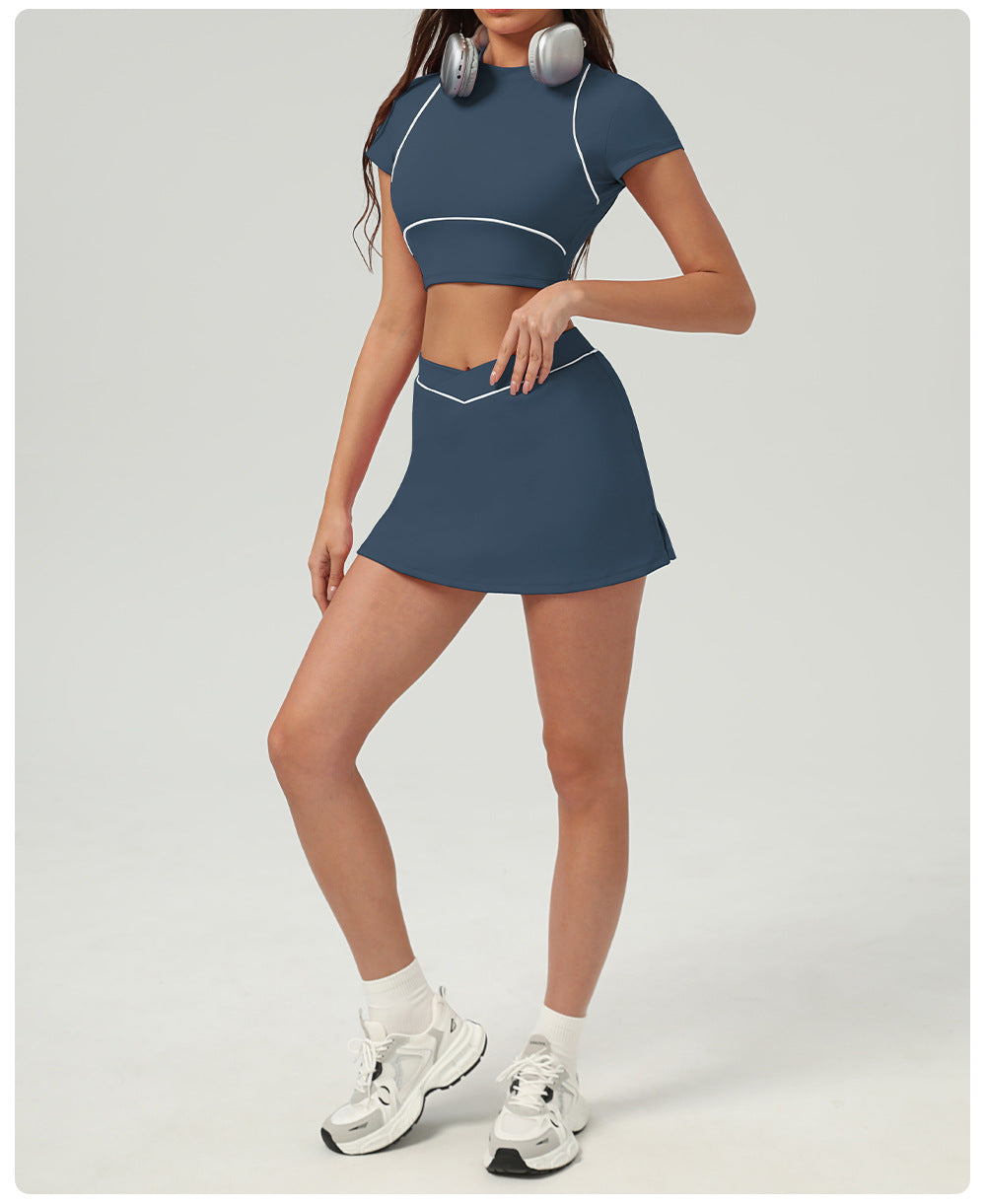 Tennis Sports Skirt Set Outdoor Quick Drying Sports Yoga Women - ALTARIA