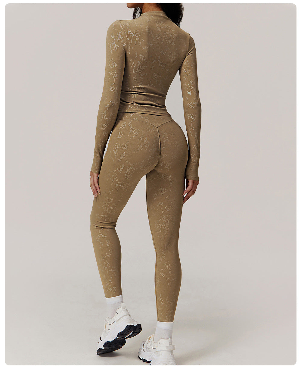 Yoga Clothes High Grade Women Outdoor Training Running Sports Long Sleeved Fitness Clothes Two Piece Sets - ALTARIA