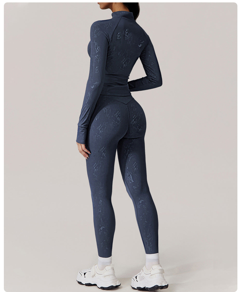 Yoga Clothes High Grade Women Outdoor Training Running Sports Long Sleeved Fitness Clothes Two Piece Sets - ALTARIA