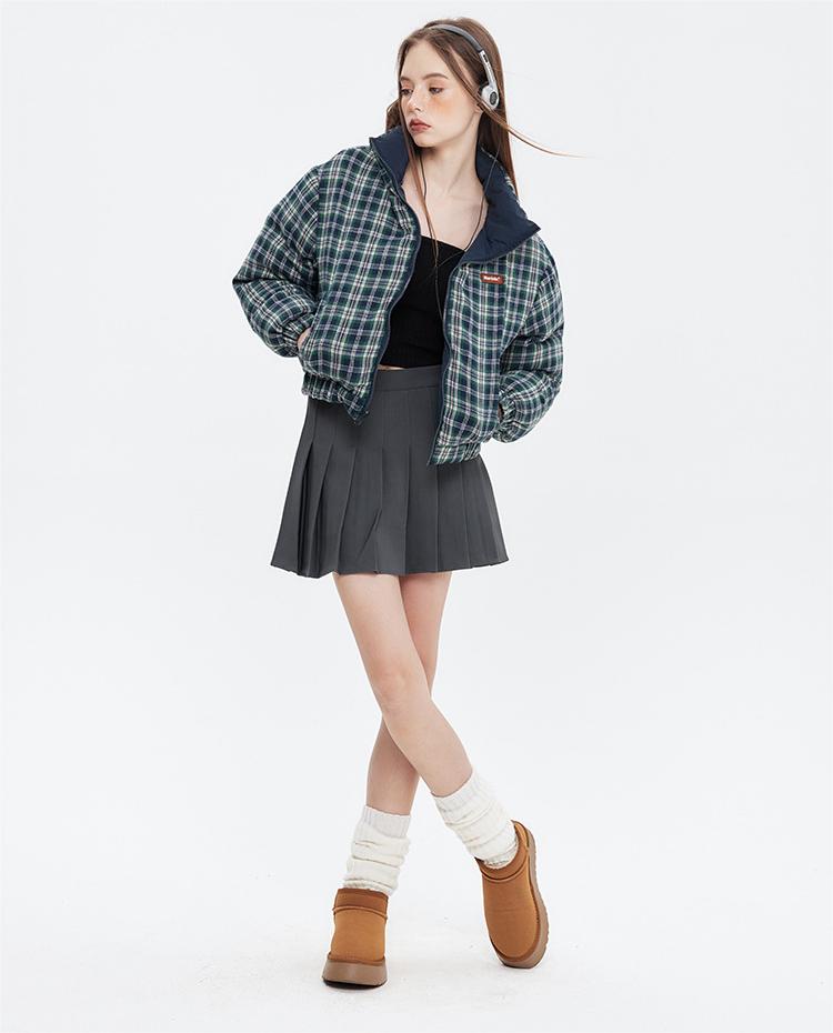 Both Sides Wearable Cotton Clothes Winter Sexy Thickening Stand Collar Bread Coat Loose Cotton Coat Short Coat - ALTARIA