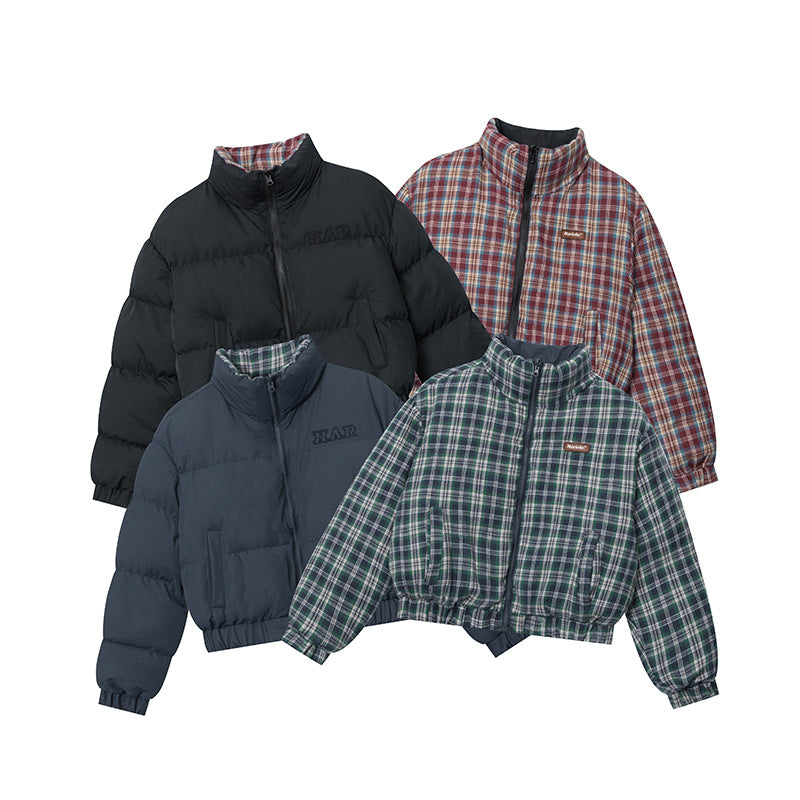Both Sides Wearable Cotton Clothes Winter Sexy Thickening Stand Collar Bread Coat Loose Cotton Coat Short Coat - ALTARIA