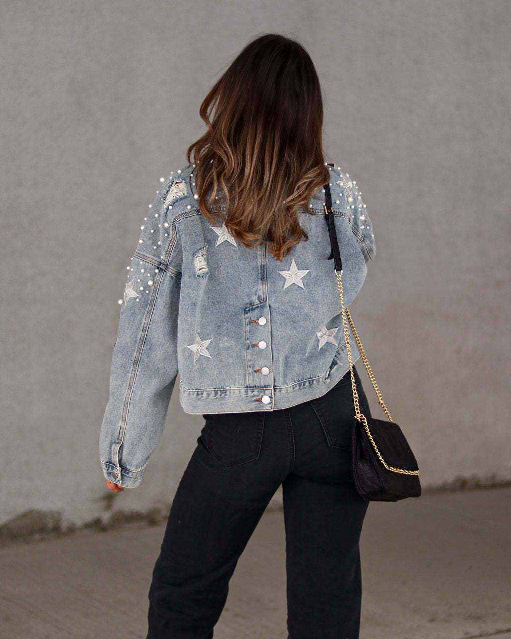 Heavy Industry Beads Women's Loose Denim Jacket - ALTARIA