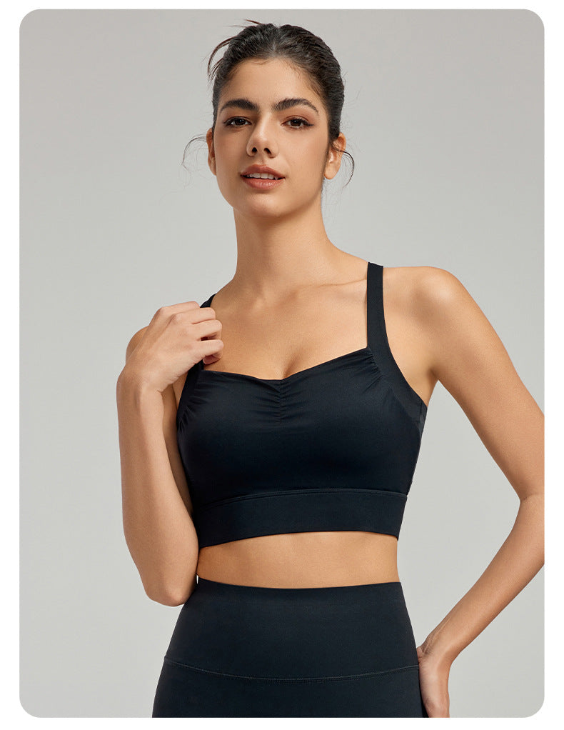 Sports Underwear Women Fixed Cup Medium Tenacity Nude Feel Beauty Back Sexy Fitness Vest Pilates Yoga Bra - ALTARIA