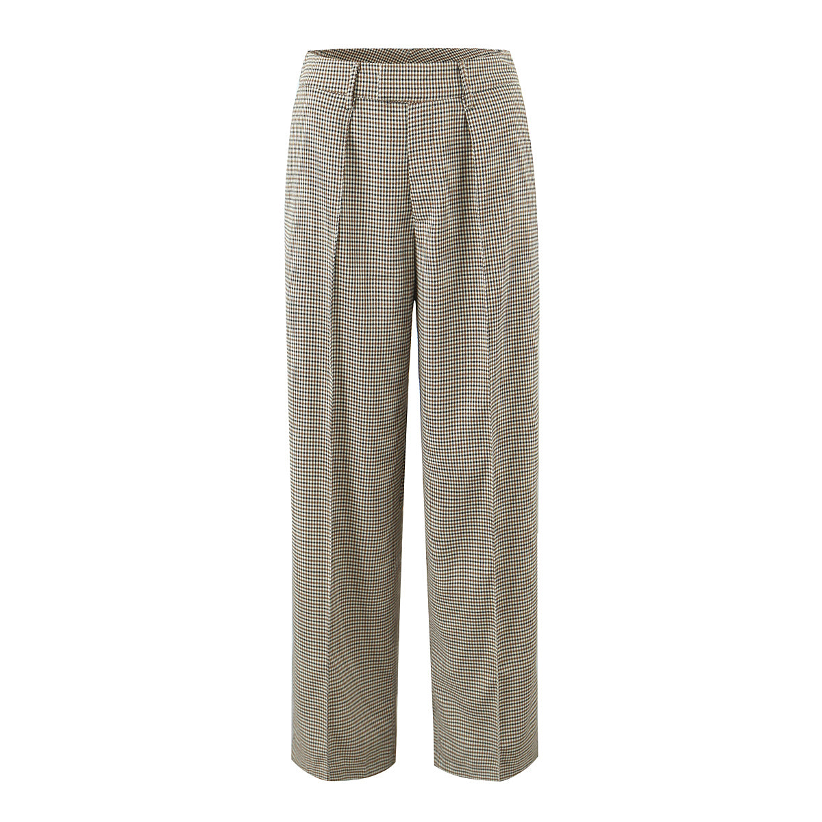 Houndstooth Pattern Two Piece Sets Sexy Slim Fit Backless Vest Mid Waist Casual Trousers - ALTARIA