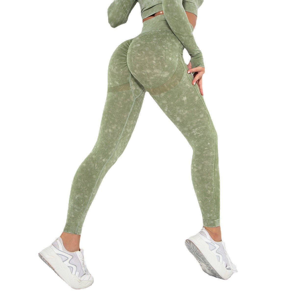 Seamless Washed Moisture-Absorbing Sexy Peach Hip Wicking Yoga Pants Exercise Workout Pants Leggings - ALTARIA
