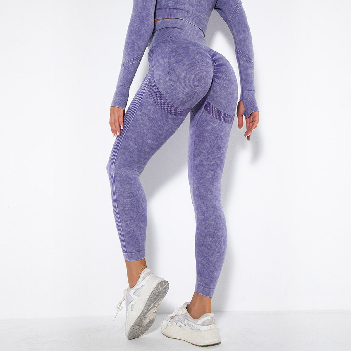 Seamless Washed Moisture-Absorbing Sexy Peach Hip Wicking Yoga Pants Exercise Workout Pants Leggings - ALTARIA