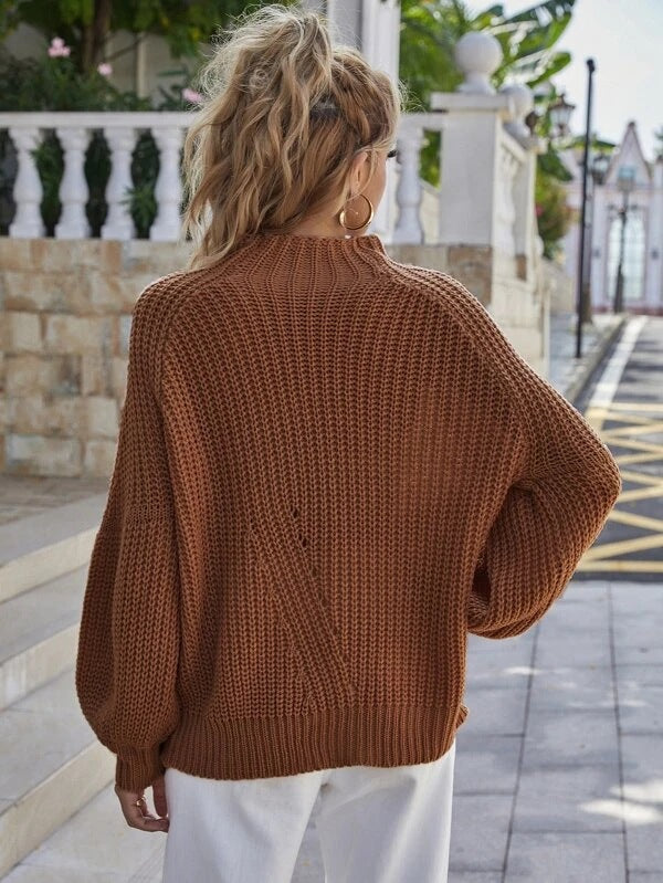 Autumn Winter Loose Knitwear Women Solid Color Turtleneck Sweater for Women - ALTARIA