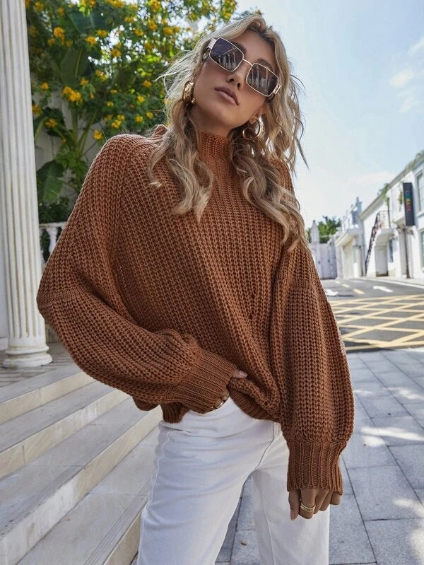 Autumn Winter Loose Knitwear Women Solid Color Turtleneck Sweater for Women - ALTARIA