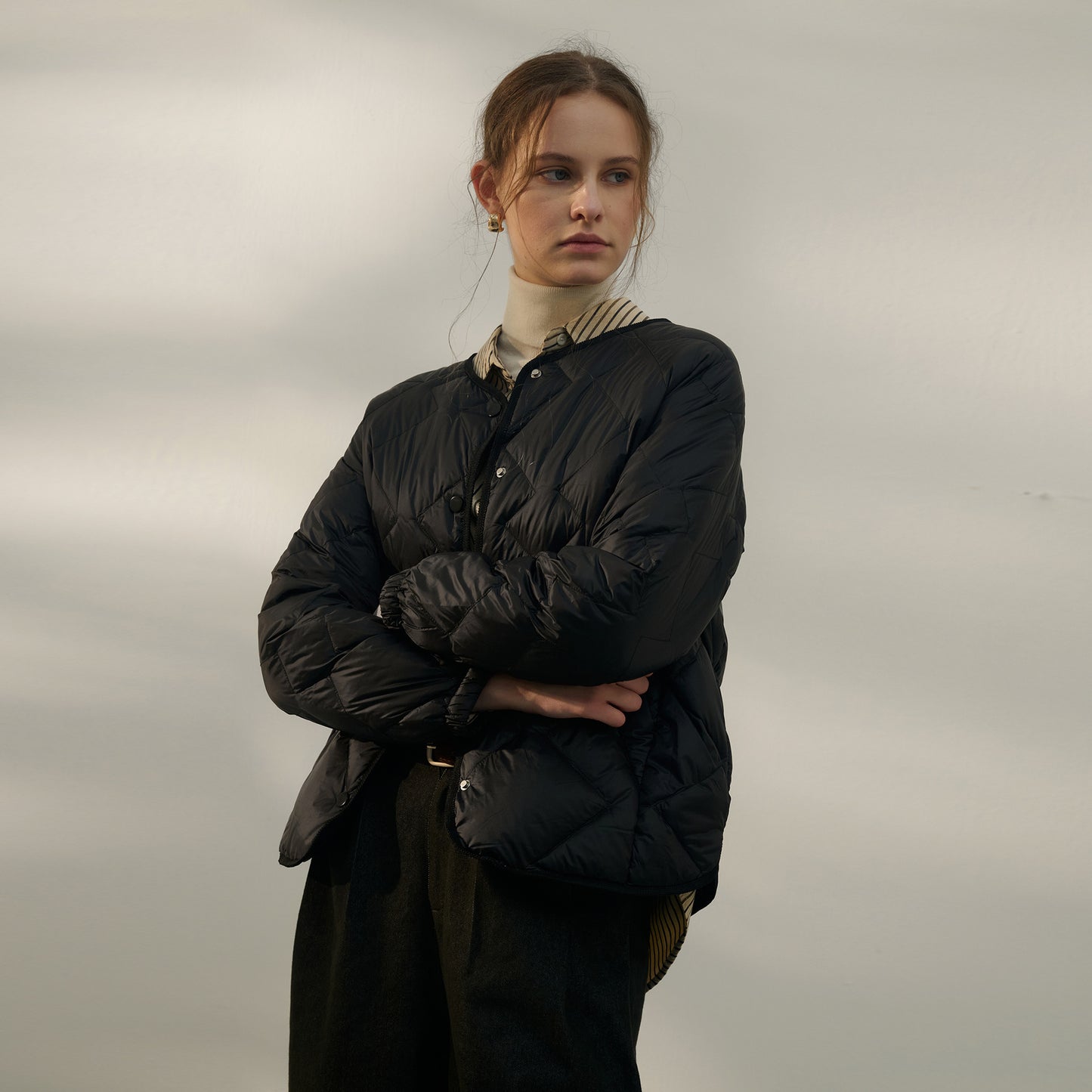 Loose Casual Short down Jacket Women Winter Warm White Duck down Coat All Match Long Sleeved Bread Coat - ALTARIA