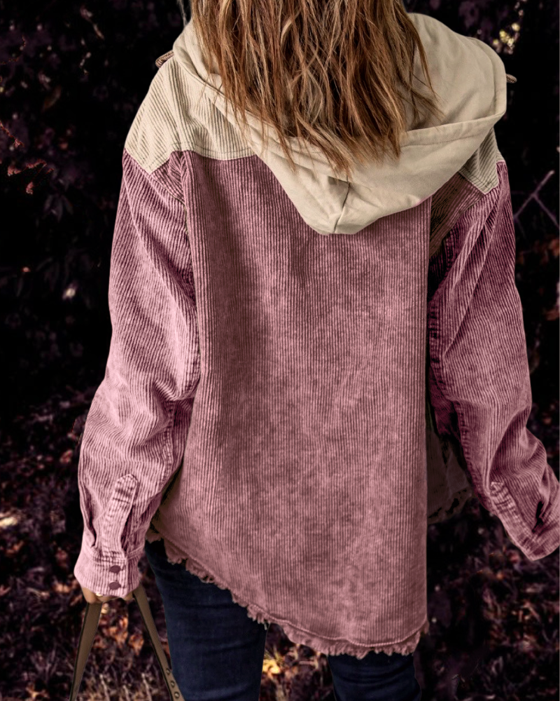 Autumn Coat Cotton Distressed Double Pocket Hooded Coat - ALTARIA