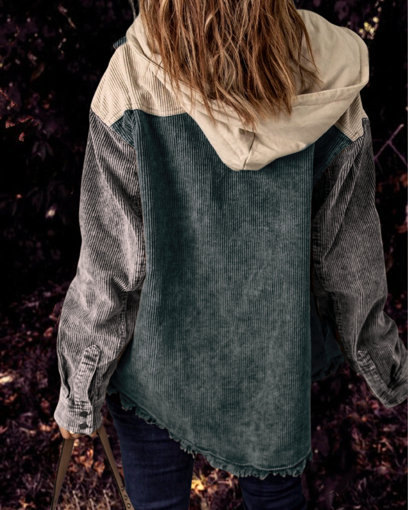 Autumn Coat Cotton Distressed Double Pocket Hooded Coat - ALTARIA