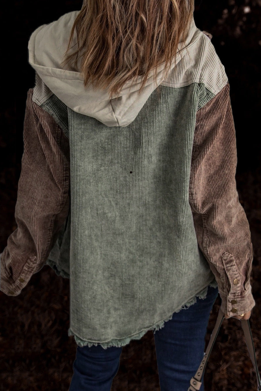 Autumn Coat Cotton Distressed Double Pocket Hooded Coat - ALTARIA
