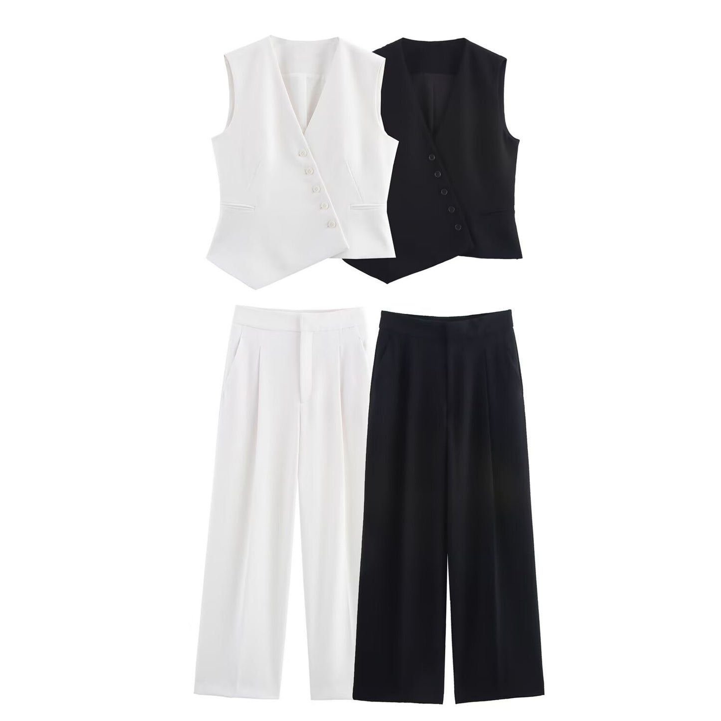Spring Sets Vest Top Sets Wide Leg Trousers Niche - ALTARIA