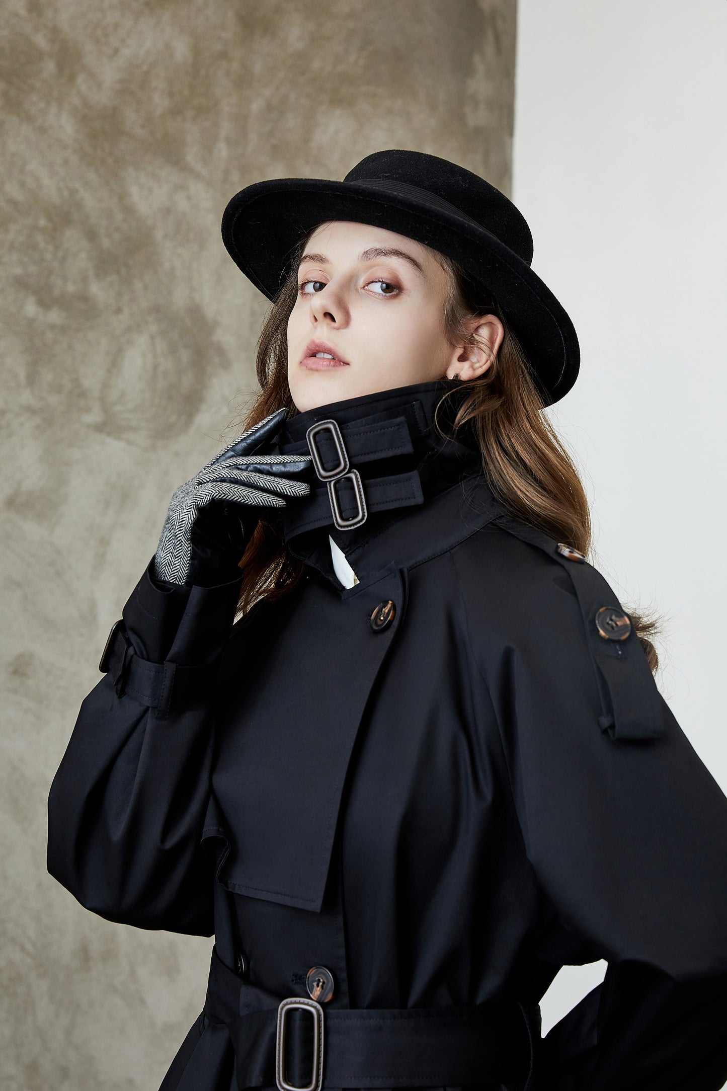Element Overknee Long Trench Coat Women Popular Korean Autumn Winter Waist Controlled Slimming Coat - ALTARIA
