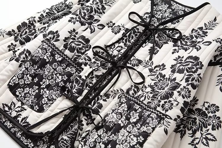 Autumn Winter Loose Ethnic Duplex Printing Cotton Padded Coat Women - ALTARIA