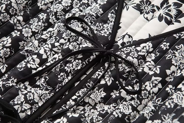 Autumn Winter Loose Ethnic Duplex Printing Cotton Padded Coat Women - ALTARIA
