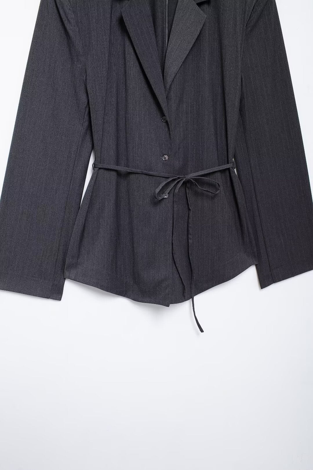 Autumn Women Clothing with Belt Ptripe Blazer - ALTARIA