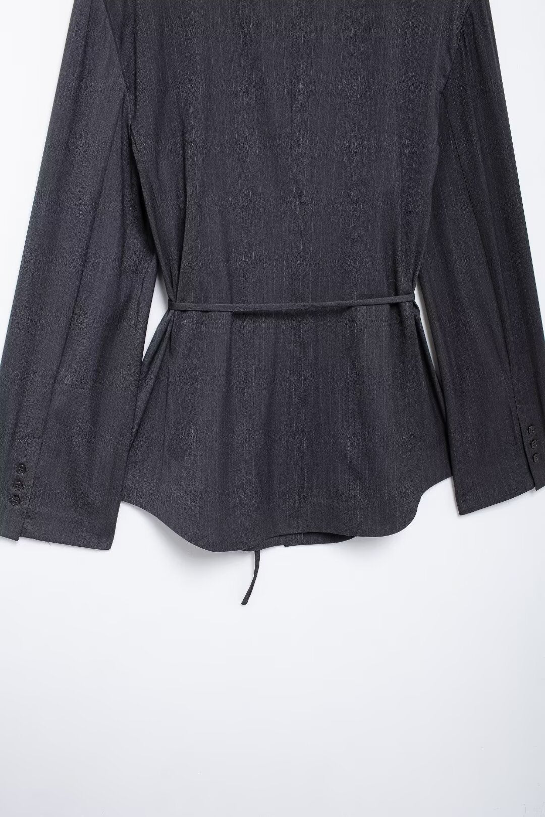 Autumn Women Clothing with Belt Ptripe Blazer - ALTARIA