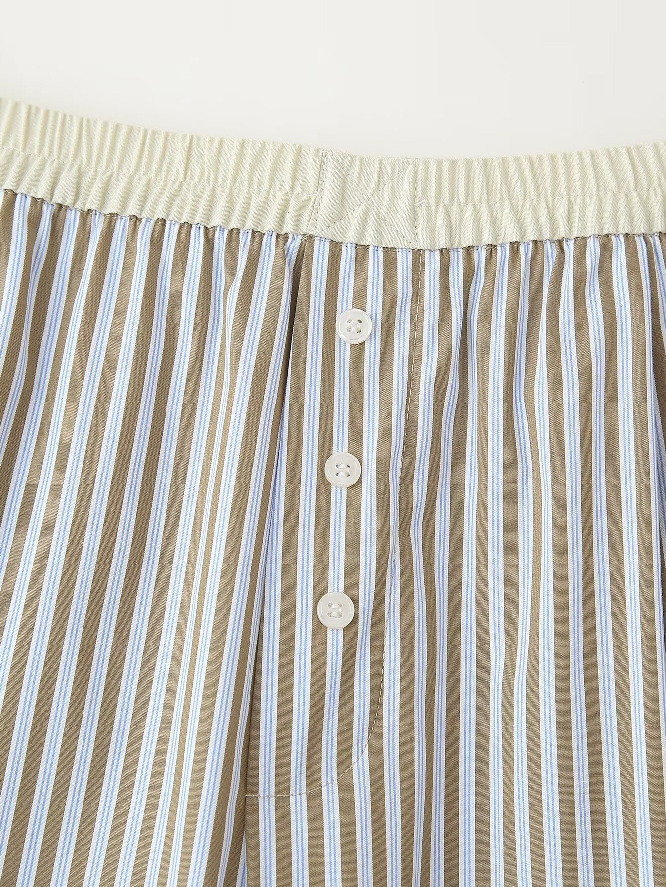 Spring Women Clothing French Contrast Color Striped Pajamas Pants Sets - ALTARIA
