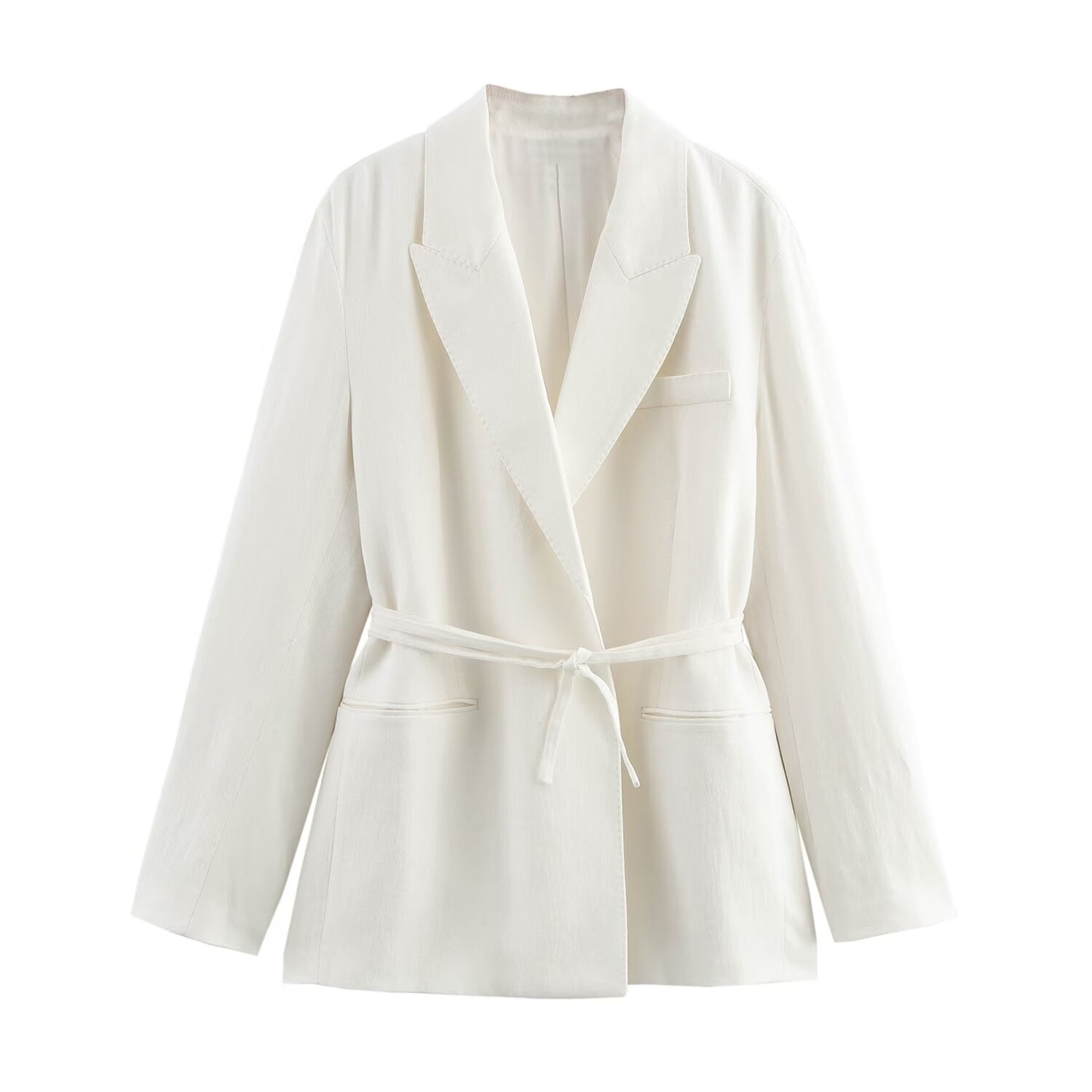 Women Spring Blended Blazer Pleated Pants Sets - ALTARIA