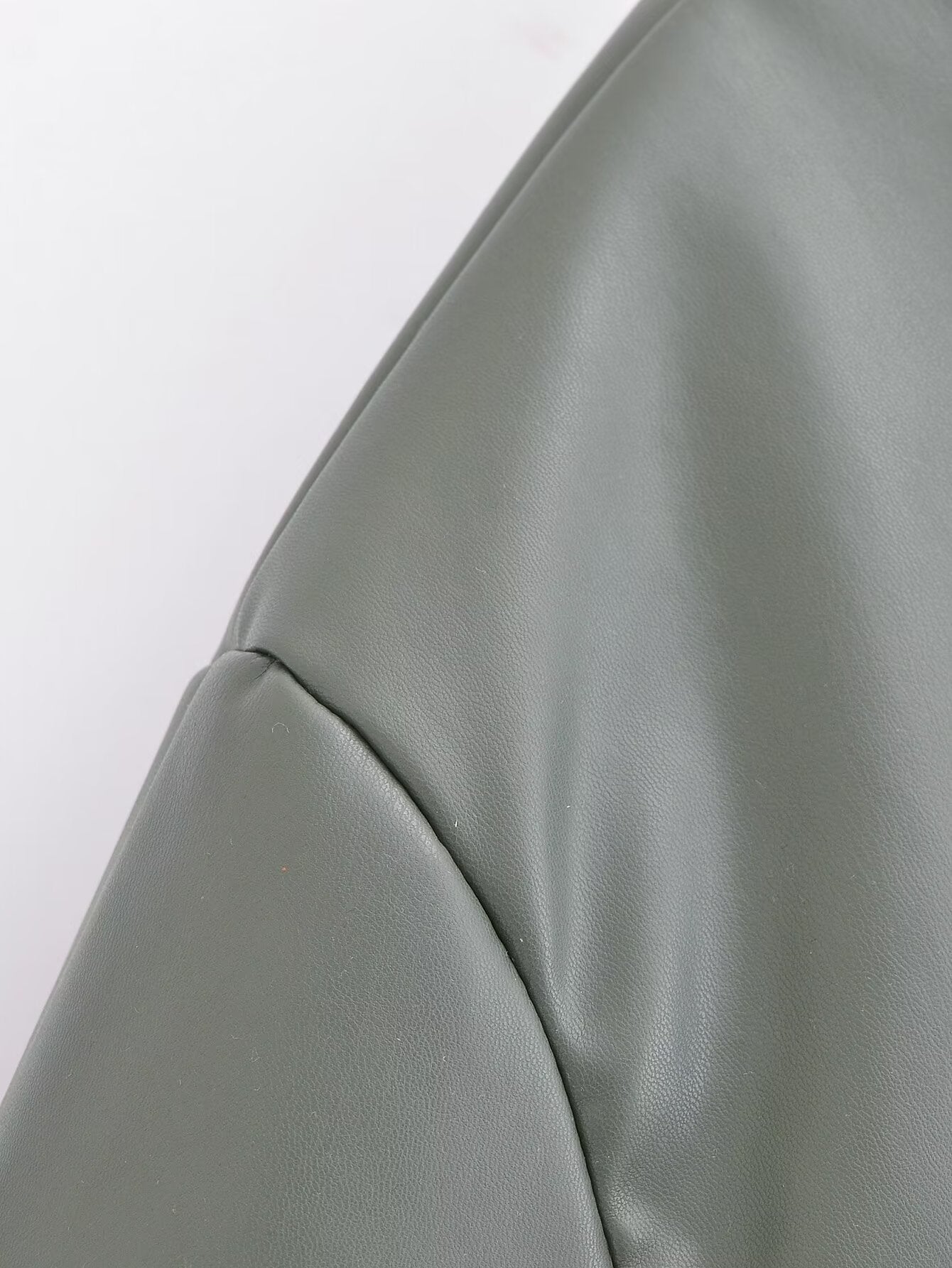 Women Winter Polo Collar Faux Leather Coat Coat Fashionable Warm Faux Leather Jacket - ALTARIA