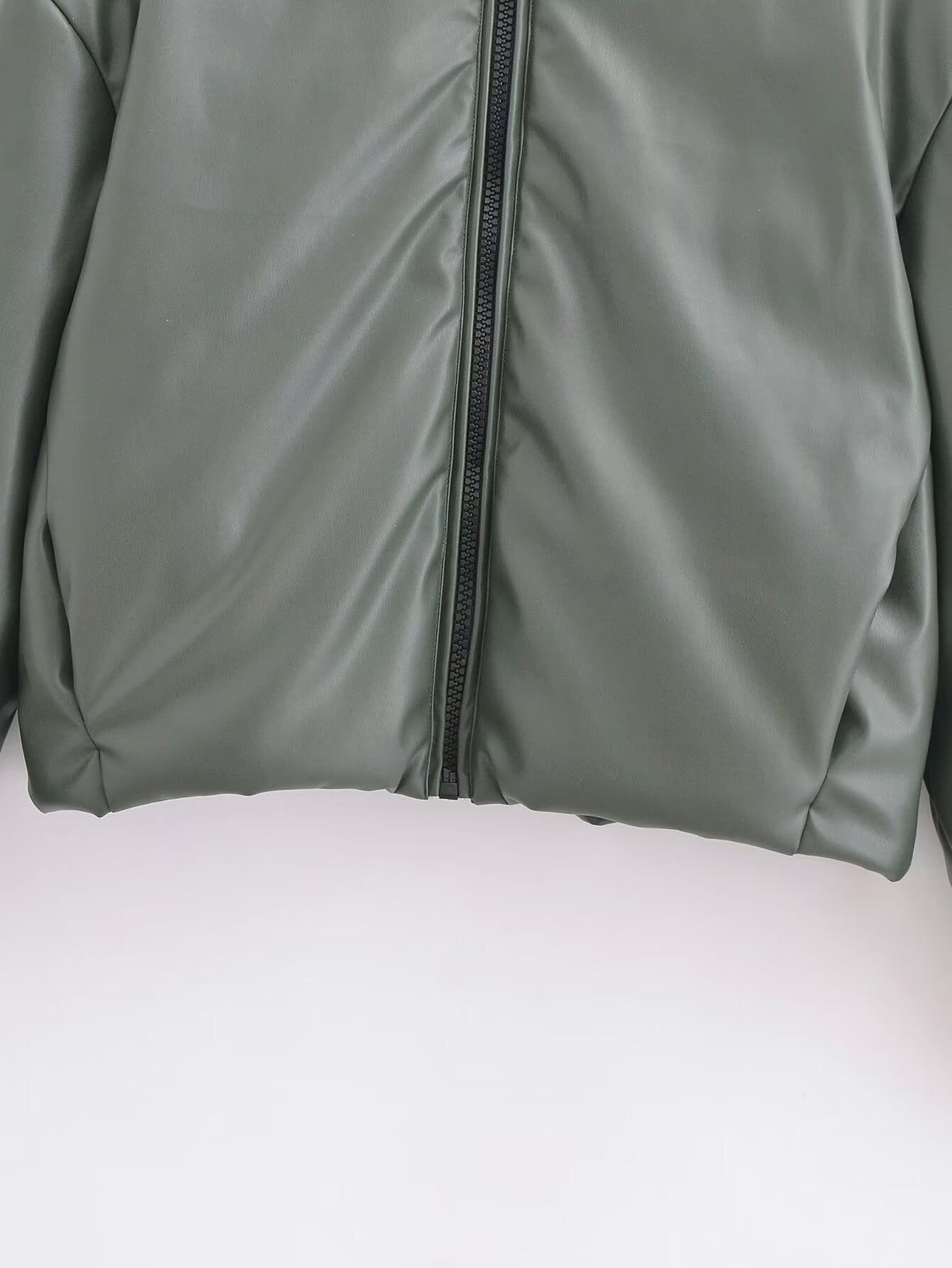 Women Winter Polo Collar Faux Leather Coat Coat Fashionable Warm Faux Leather Jacket - ALTARIA