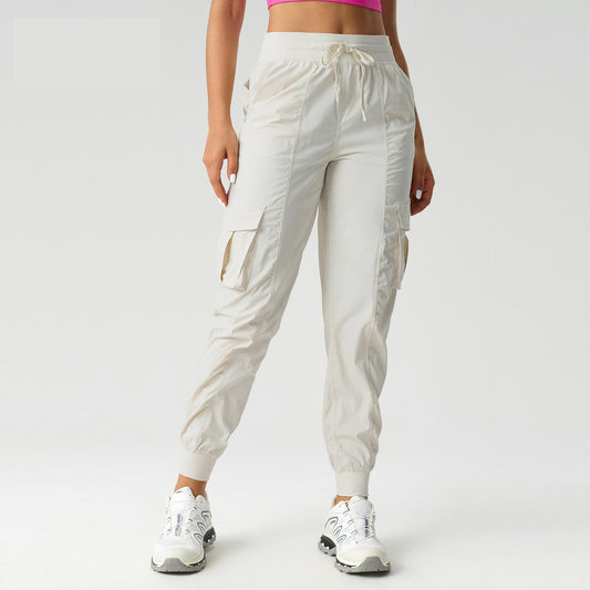 Lightweight Quick Drying Breathable Exercise Workout Pants Women Outdoor Casual Loose Mid Waist Ankle Banded Working Pants - ALTARIA