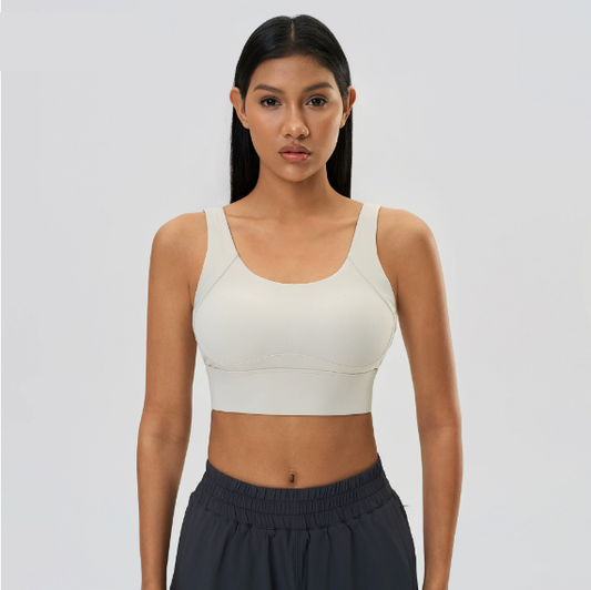 Push up Breast Holding Semi Fixed Yoga Bra Anti-Shock Anti SAG Four Row Buckle Sports Underwear Women - ALTARIA