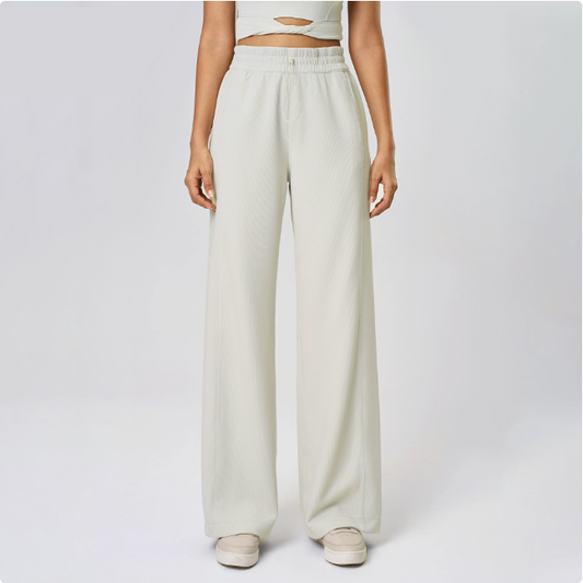 Yoga High Waist Straight Waist of Trousers Head Drawstring Casual Trousers Slim Fit Loose Wide Leg Running Workout Pants - ALTARIA