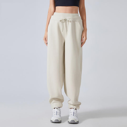 5544Autumn Winter Fleece lined Thermal Workout Pants Women All Matching Casual Sweatpants Loose Tappered Fitness Yoga Pants - ALTARIA
