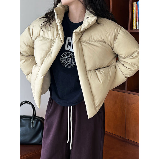 National Standard 90 White Duck down Short down Jacket Women Japanese All Matching Thickened Puffer Jacket - ALTARIA