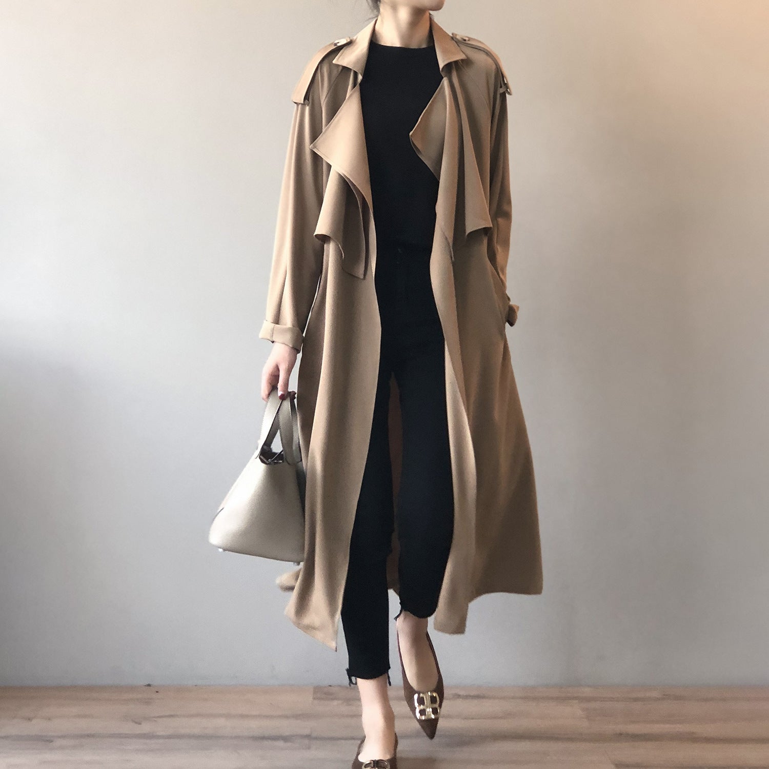 Autumn New Fashion Elegant Long Trench Coat For Women Retro British Baggy Coat Women - ALTARIA
