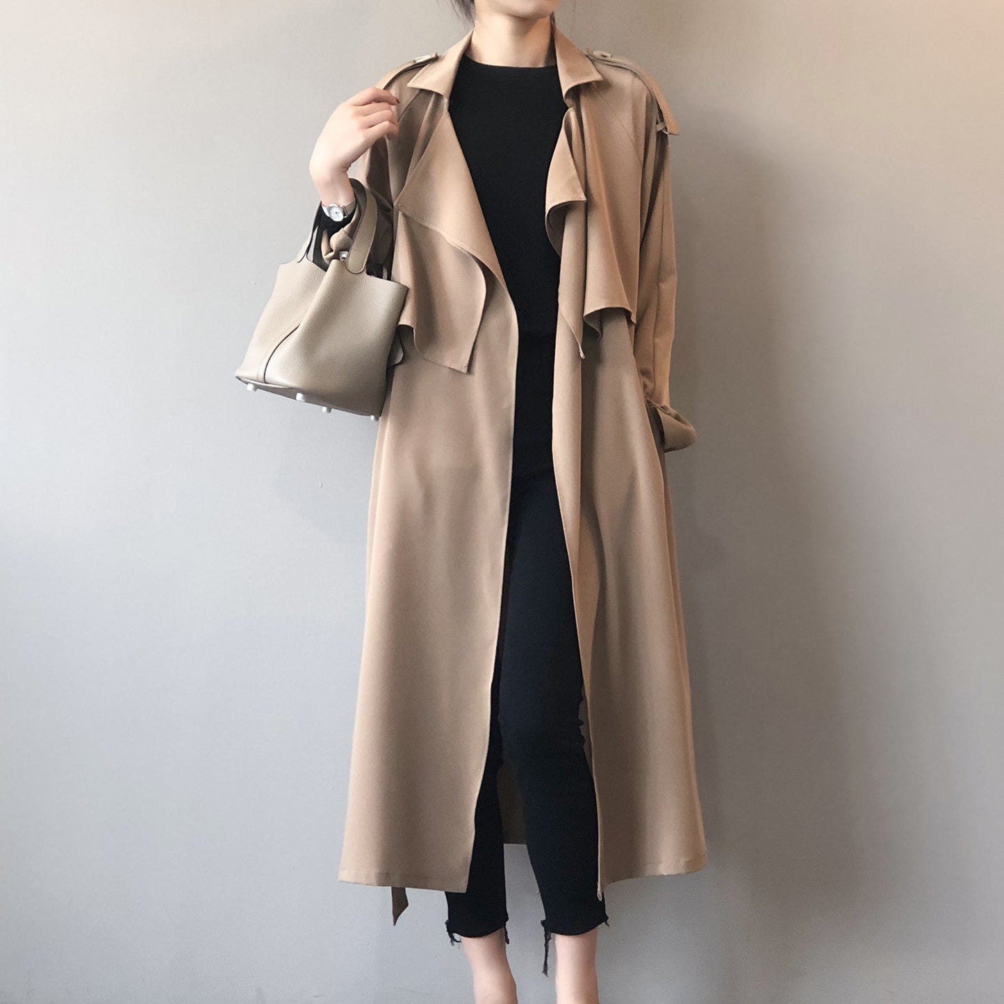 Autumn New Fashion Elegant Long Trench Coat For Women Retro British Baggy Coat Women - ALTARIA