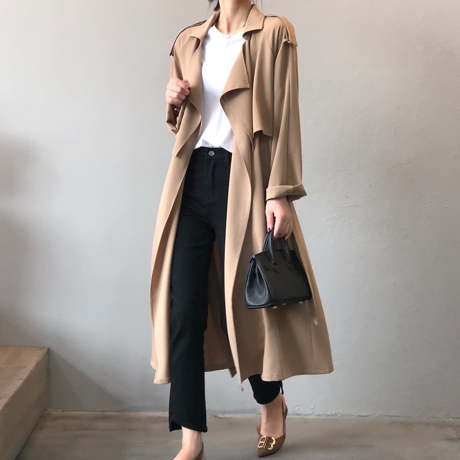 Autumn New Fashion Elegant Long Trench Coat For Women Retro British Baggy Coat Women - ALTARIA