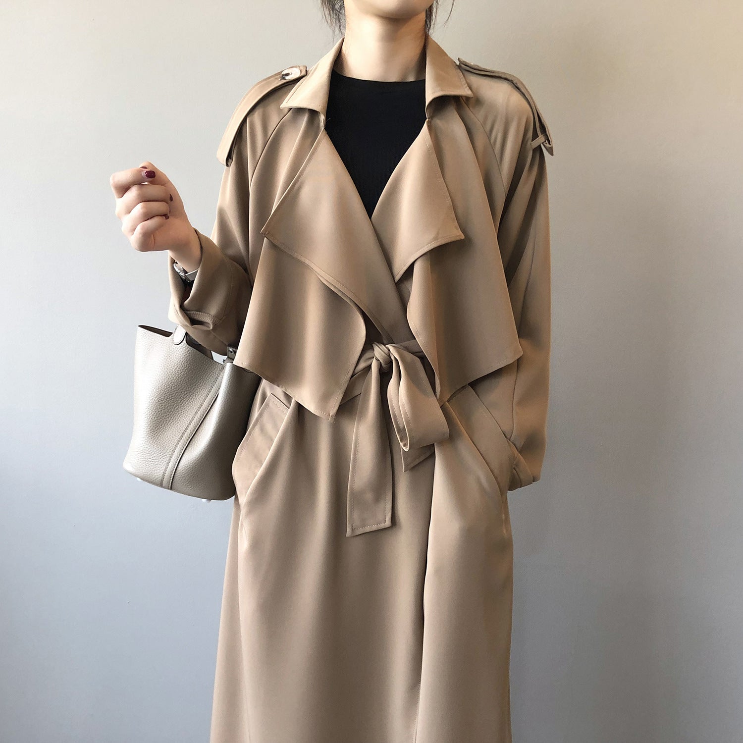 Autumn New Fashion Elegant Long Trench Coat For Women Retro British Baggy Coat Women - ALTARIA