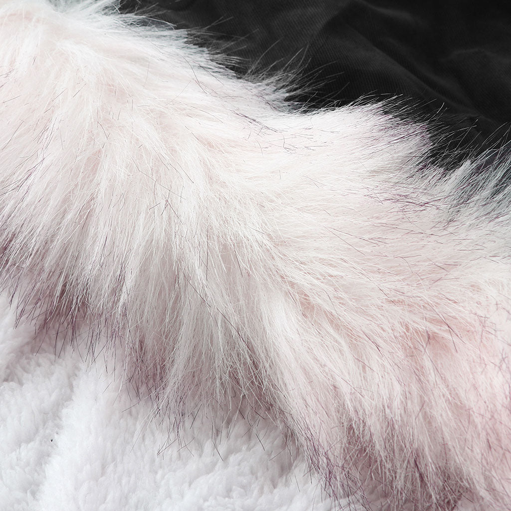 Women Cotton Padded Coat White Fur Collar Parka Mid Length Hooded Winter Warm Velvet Coat Woman Cotton Dress - ALTARIA