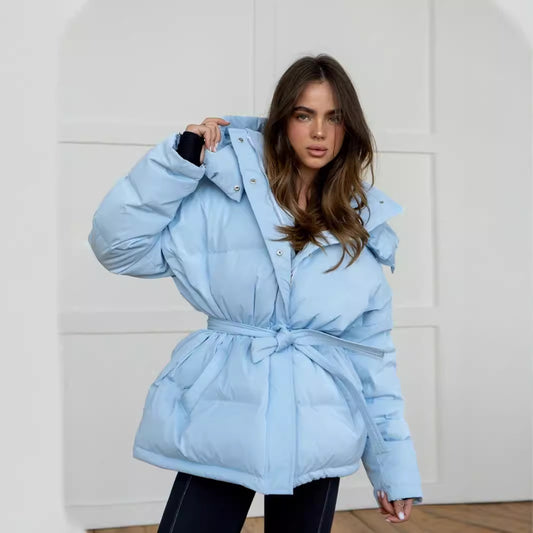 Hooded Cotton Jacket Jacket Women Hooded Thickened Thermal Zipper Bread Coat - ALTARIA