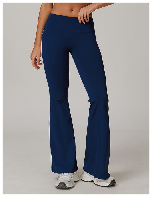Nude Feel Sports Trousers Slightly Stretch Slimming Wide Leg Fitness Pants Quick Dry Casual Running Bell Bottom Pants - ALTARIA