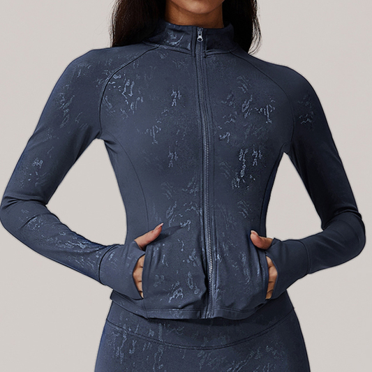 Silver Quick Drying Tight Long Sleeve Running Top Breathable Nude Feel Training Fitness Yoga Wear Coat Women - ALTARIA