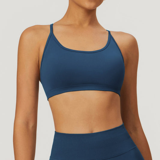 Sports Fitness Seamless Cross Back Yoga Bra Quick Drying Top Yoga Clothes High Sense Summer - ALTARIA