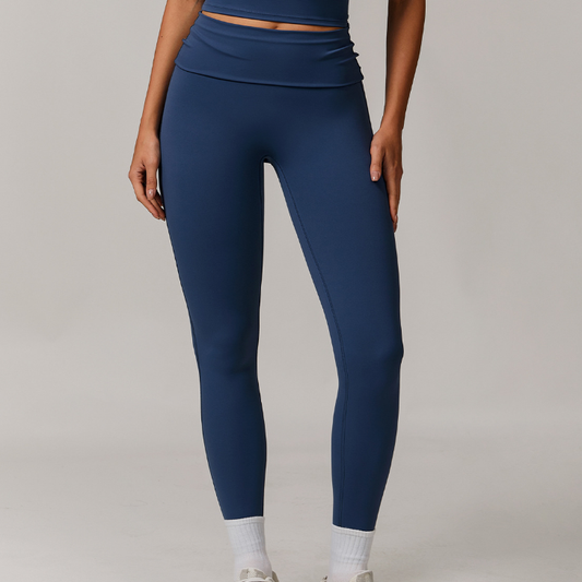Sustainable Recycled Turn Waist Folding Head Tight High Waist Yoga Pants Hip Lifting Outdoor Casual Sports Pants - ALTARIA