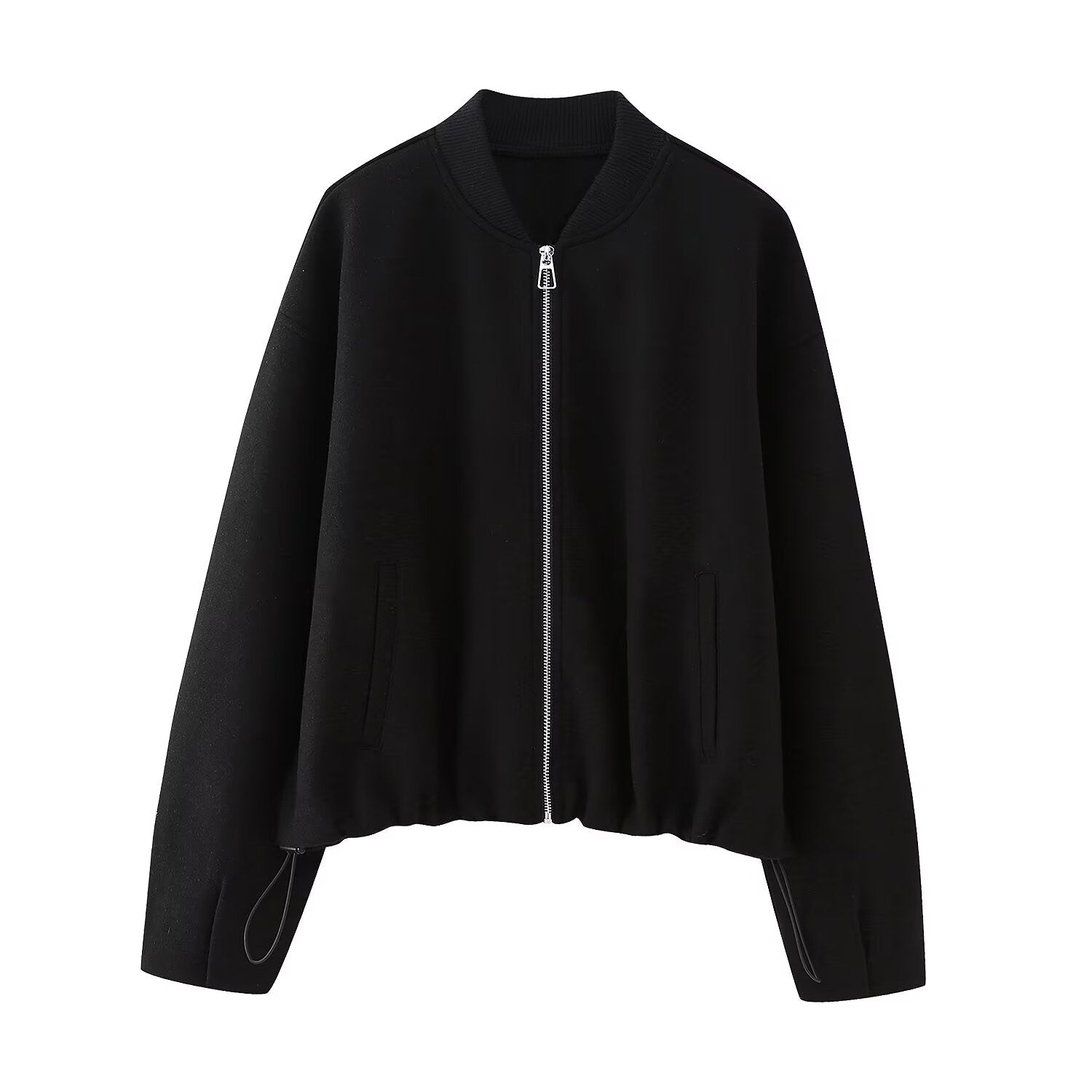 Fall Women Clothing Casual Card Ornament Soft Bomber Jacket - ALTARIA