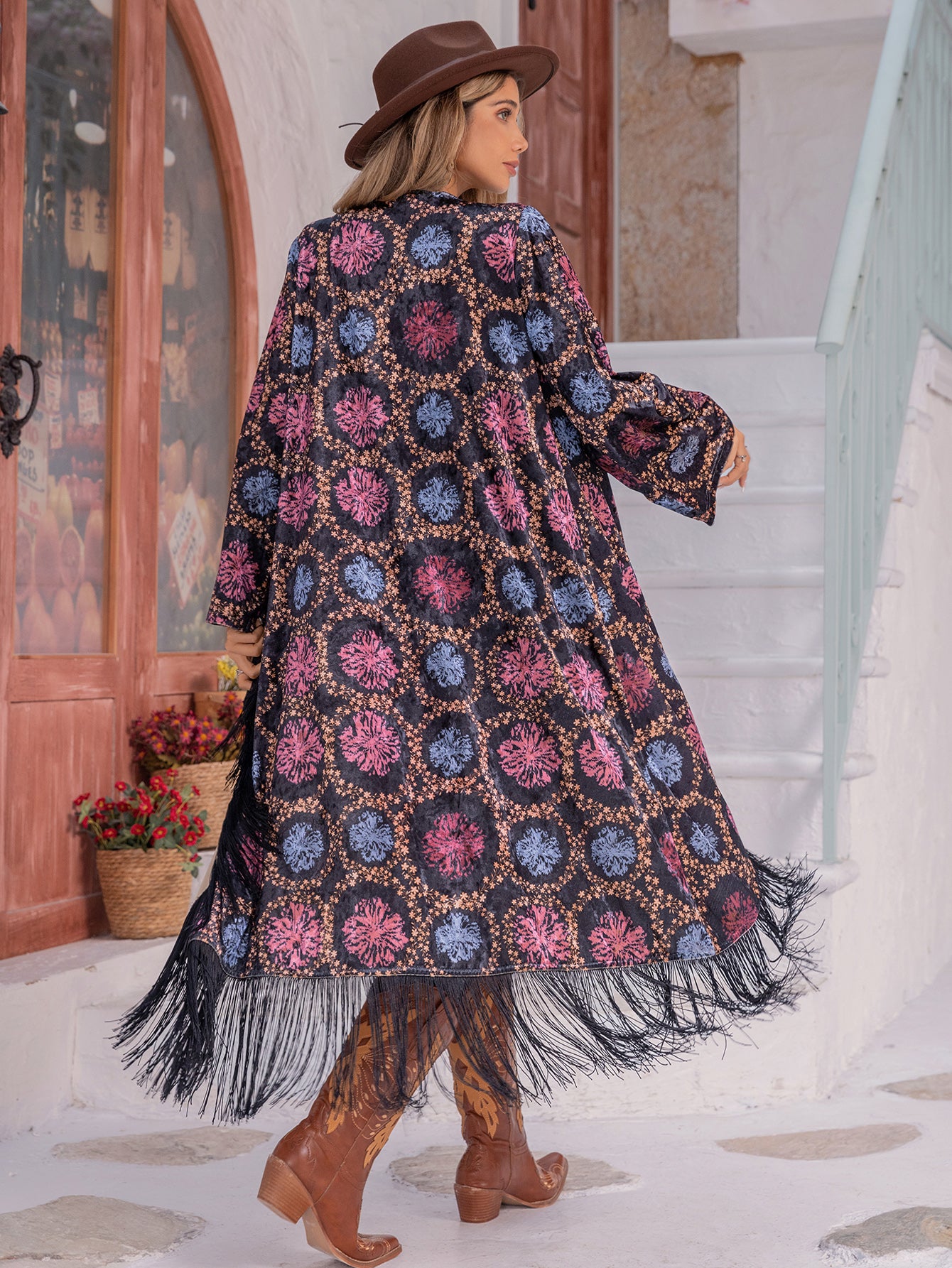 Printed Tassel Easy Matching Women Clothing Kimono Jacket - ALTARIA