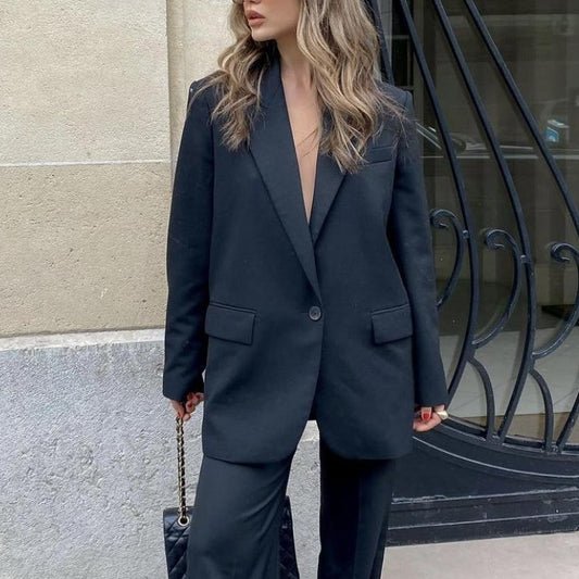 Women New Classic Boyfriend Black Loose Slimming Blazer Top Sping Office Pink Blazer - ALTARIA