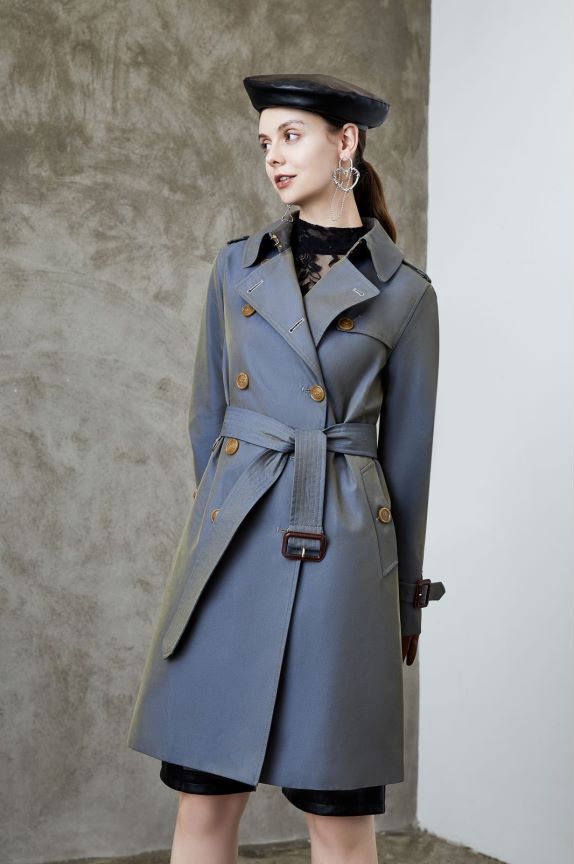Element Long Trench Coat for Women Spring Autumn Chameleon Trench Coat for Women Elegant British Double Breasted - ALTARIA